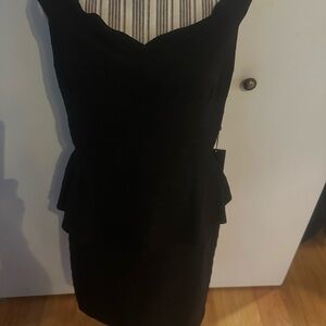 Adrianna Papell Black Peplum Mini Dress